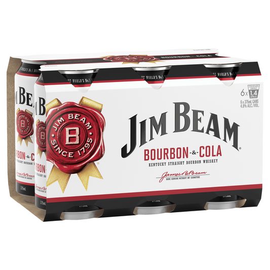 Jim Beam White label and Cola 375ml Can