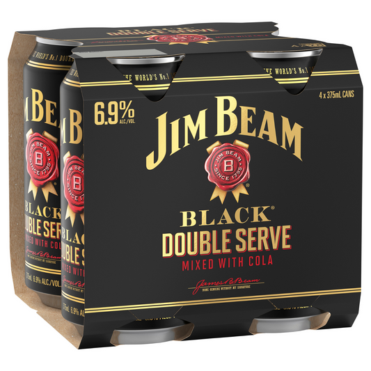 Jim Beam Black Double Serve 375ml Can