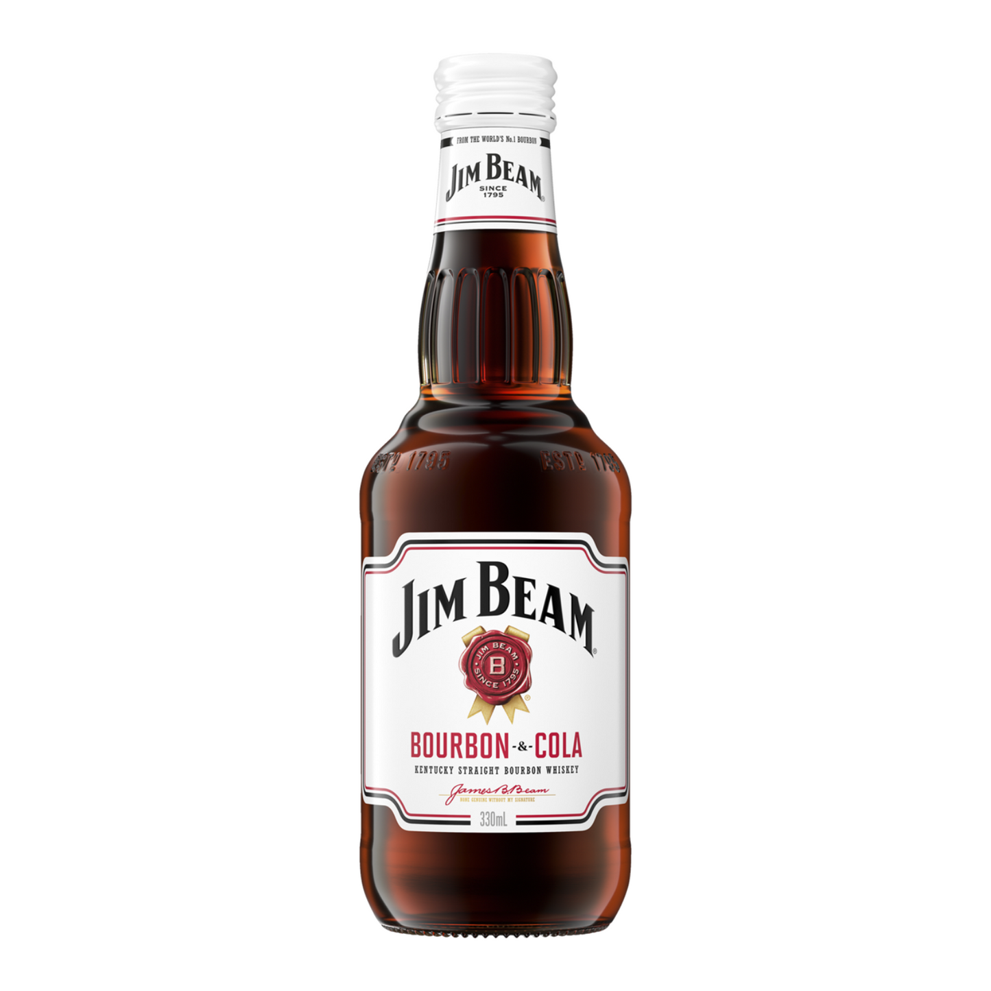 Jim Beam White label and Cola 330ml Stubby