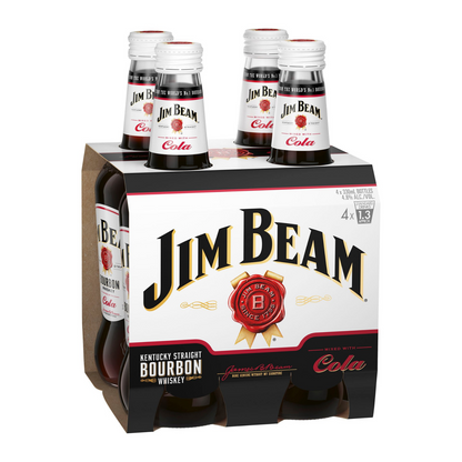 Jim Beam White label and Cola 330ml Stubby